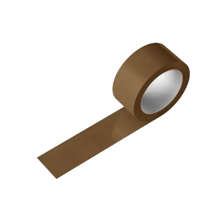 Roll of 48mm kraft tape on a white background