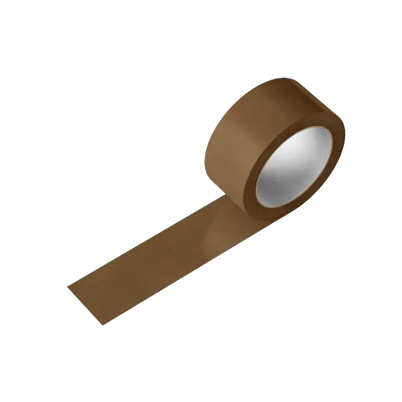 Roll of 48mm kraft tape on a white background