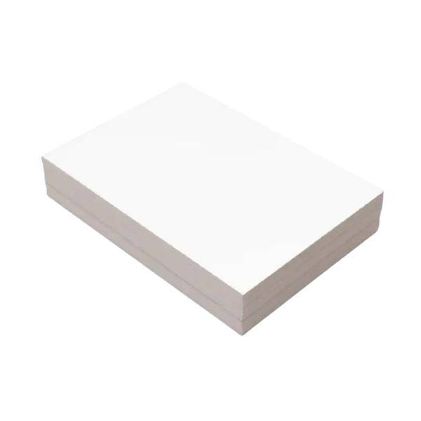 White paper stack on a white background