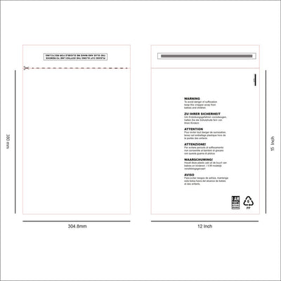 12 x 15 Resealable Clear mailing bag design