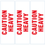 CAUTION HEAVY label design in red