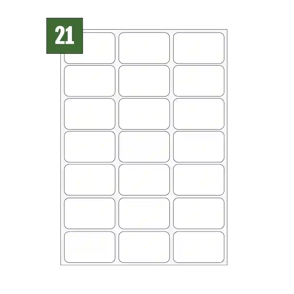 White 21 Sheet Label for shipping