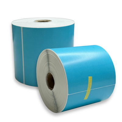 double blue thermal label