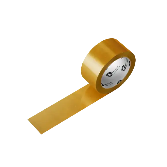 Roll of 48mm Yellow Tape on white background