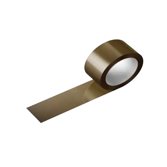 Roll of 75mm Brown Tape on white background