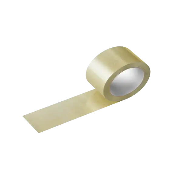 Roll of 75mm Clear Tape on white background