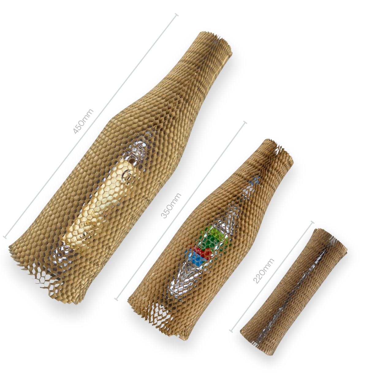 Honeycomb Paper Bottle Sleeves (220mm)
