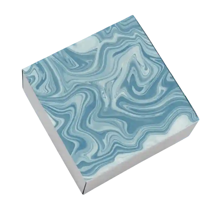 Blue pattern box for bespoke packaging 