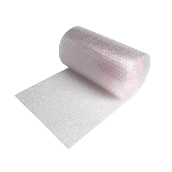 Roll of bubble wrap on a white background