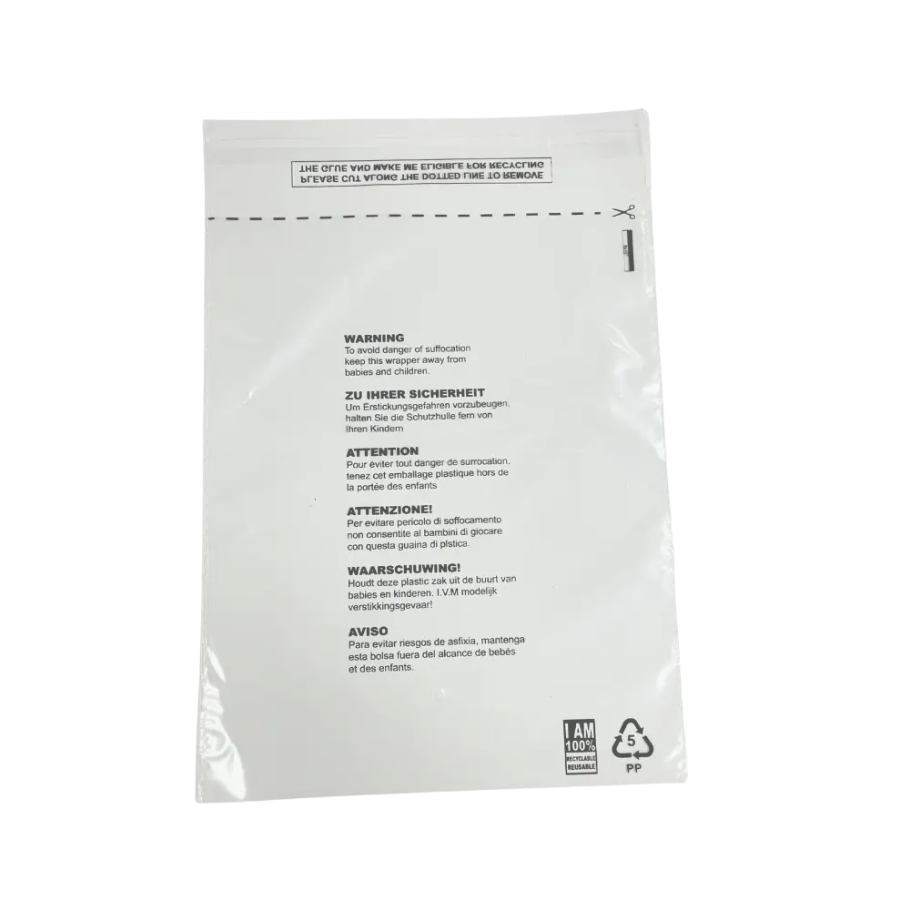 Transparent bag with FBA warnings on the outer design