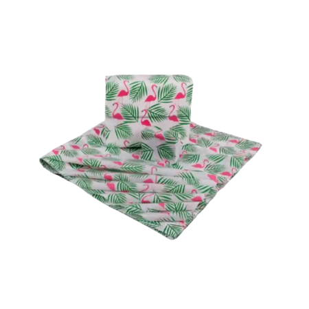 Flamingo Tissue Paper one flat one wrapped