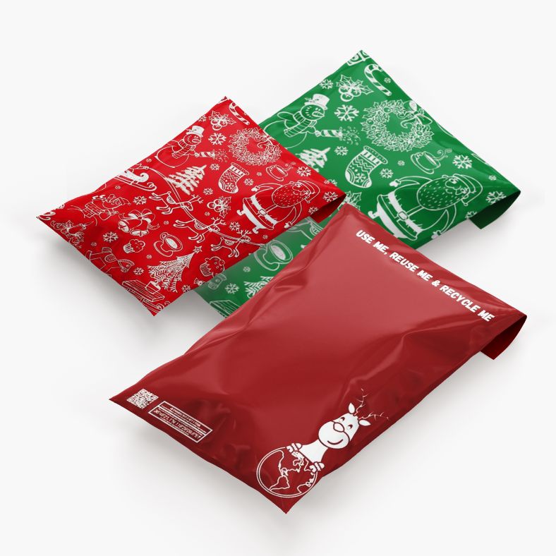 Christmas Recycled Mail Bag