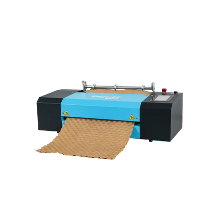 Paper Bubble Machine in use inflating void fill