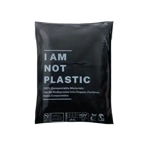 SR black compostable mail bags front view