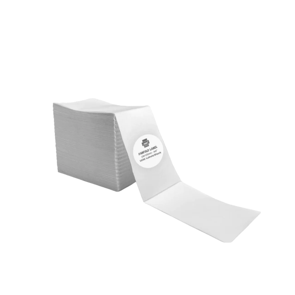 SR eco-friendly fandford thermal labels, front view
