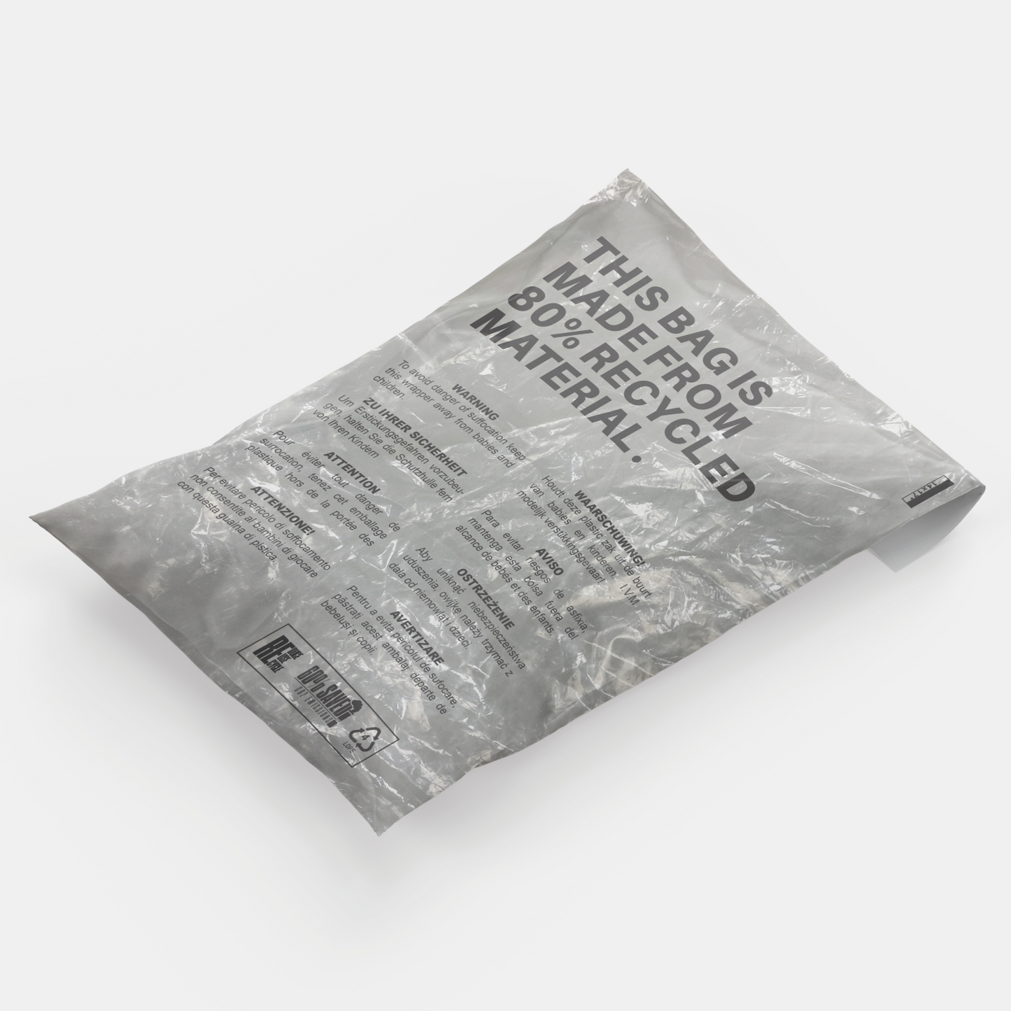 10 x 14 LDPE recycled Mailing bag 45 degree