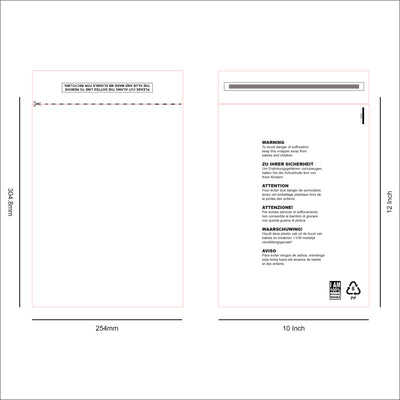 10 x 12 Resealable Clear mailing bag design