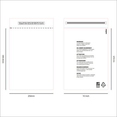 10x14 Resealable Clear mailing bag design