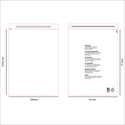 10 x 14 Resealable Clear mailing bag design
