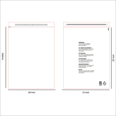15 x 20 Resealable Clear mailing bag design