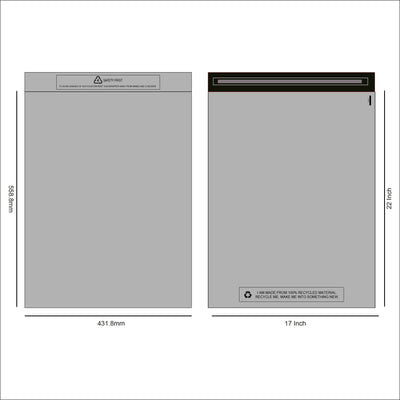 Design of Grey recycled Mail Bag 17 x 22 inches for packaging products