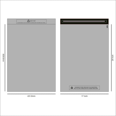 Design of Grey recycled Mail Bag 17 x 24 inches for packaging products