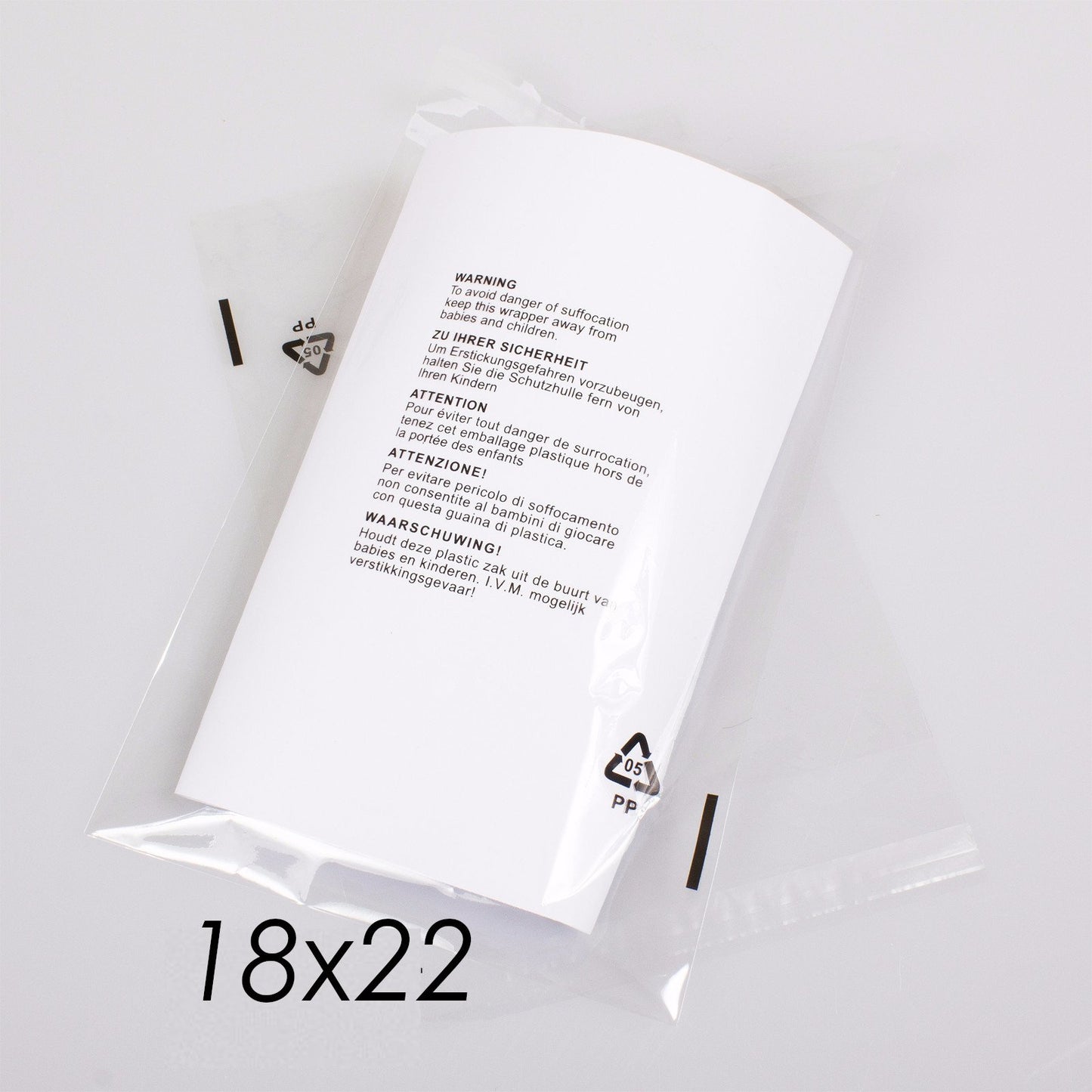 Resealable 18 x 22 Clear Garment Bag for recycling