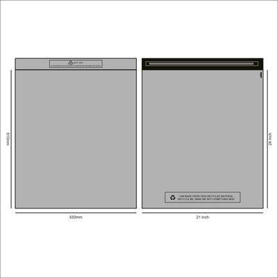 Design of Grey recycled Mail Bag 21 x 24 inches for packaging products