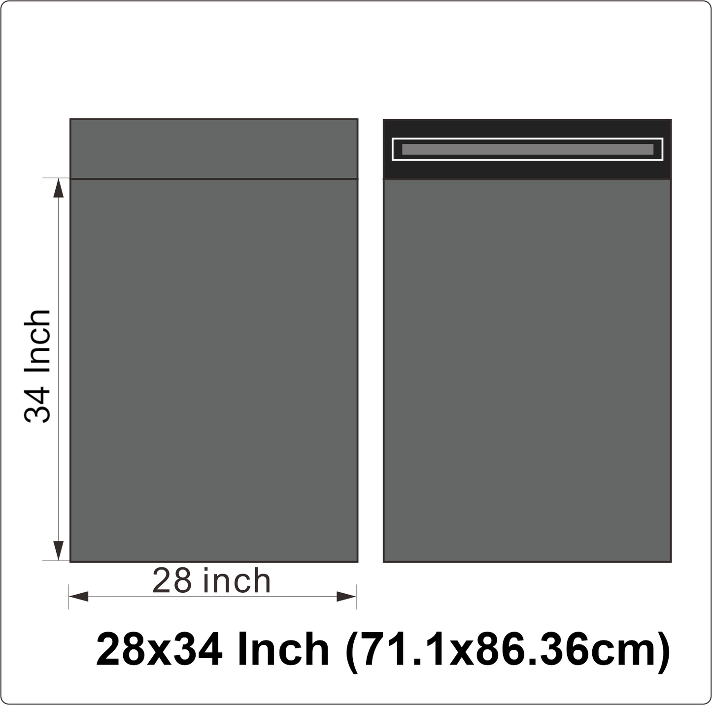 Design of Grey recycled Mail Bag 28 x 34 inches for packaging products