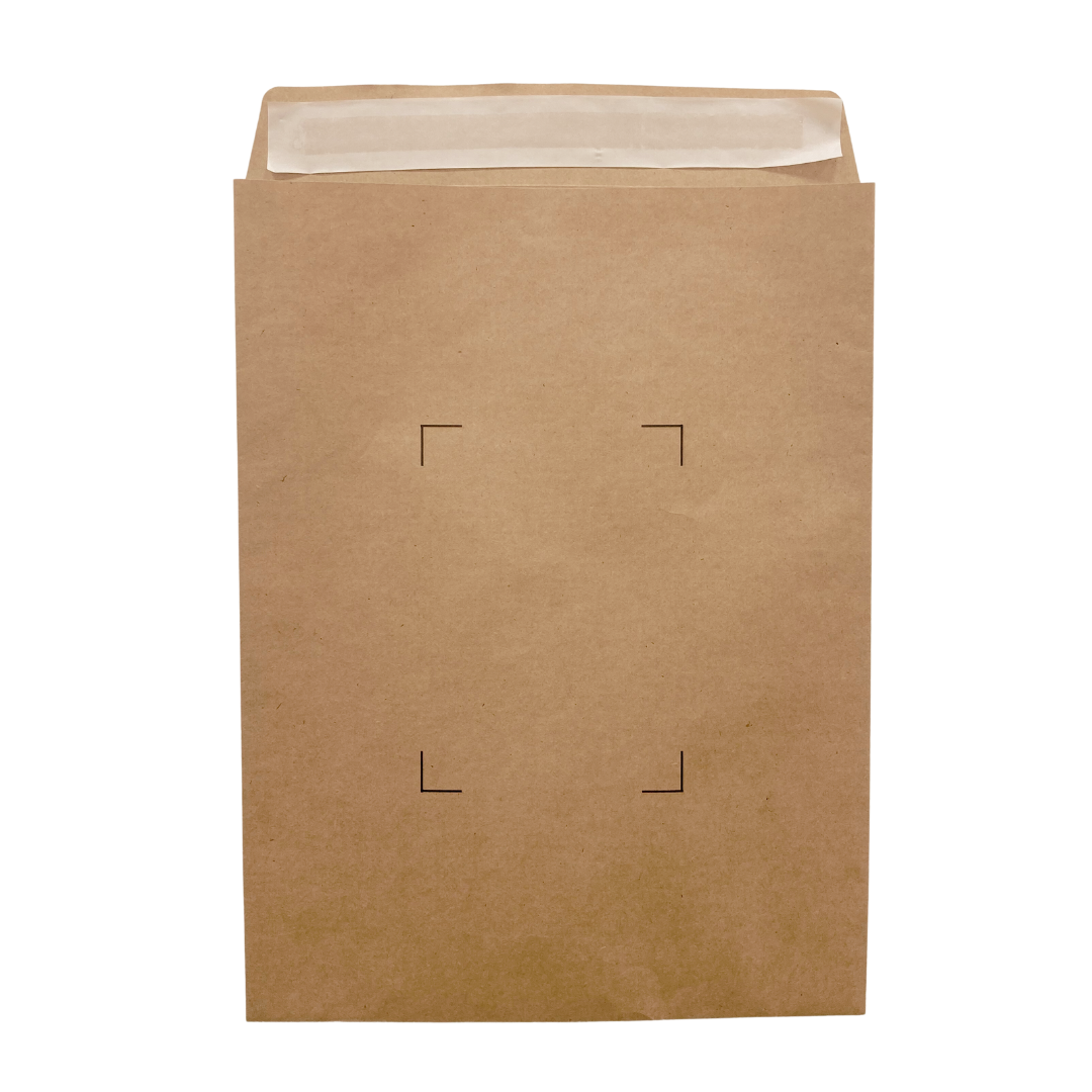 Back of 10" x 14" mailing bag design