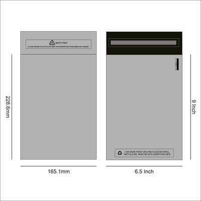 Design of Grey recycled Mail Bag 6.5 x 9 inches for packaging products
