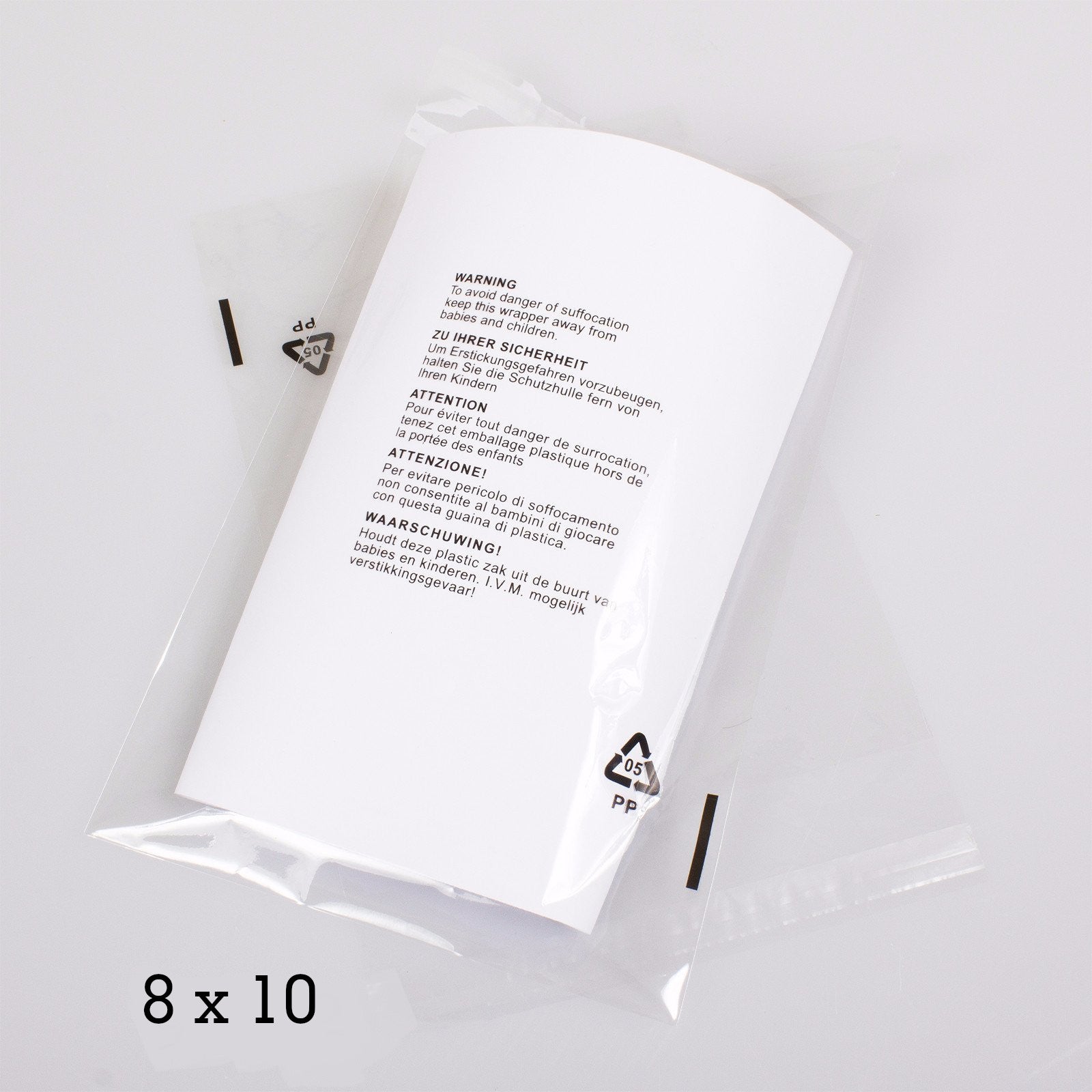 Resealable 8 x 10 Clear Garment Bag for recycling