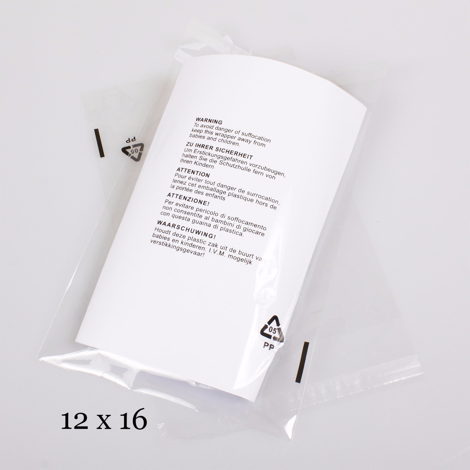 Resealable 12 x 16 Clear Garment Bag for recycling