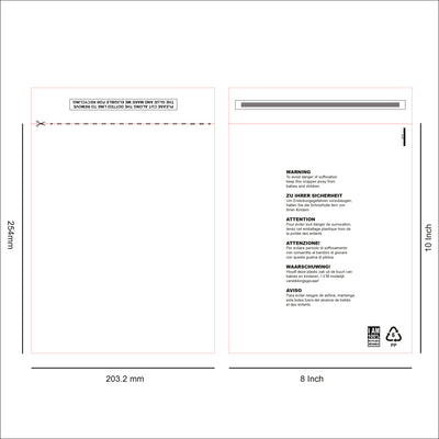 8 x 10 Resealable Clear mailing bag design