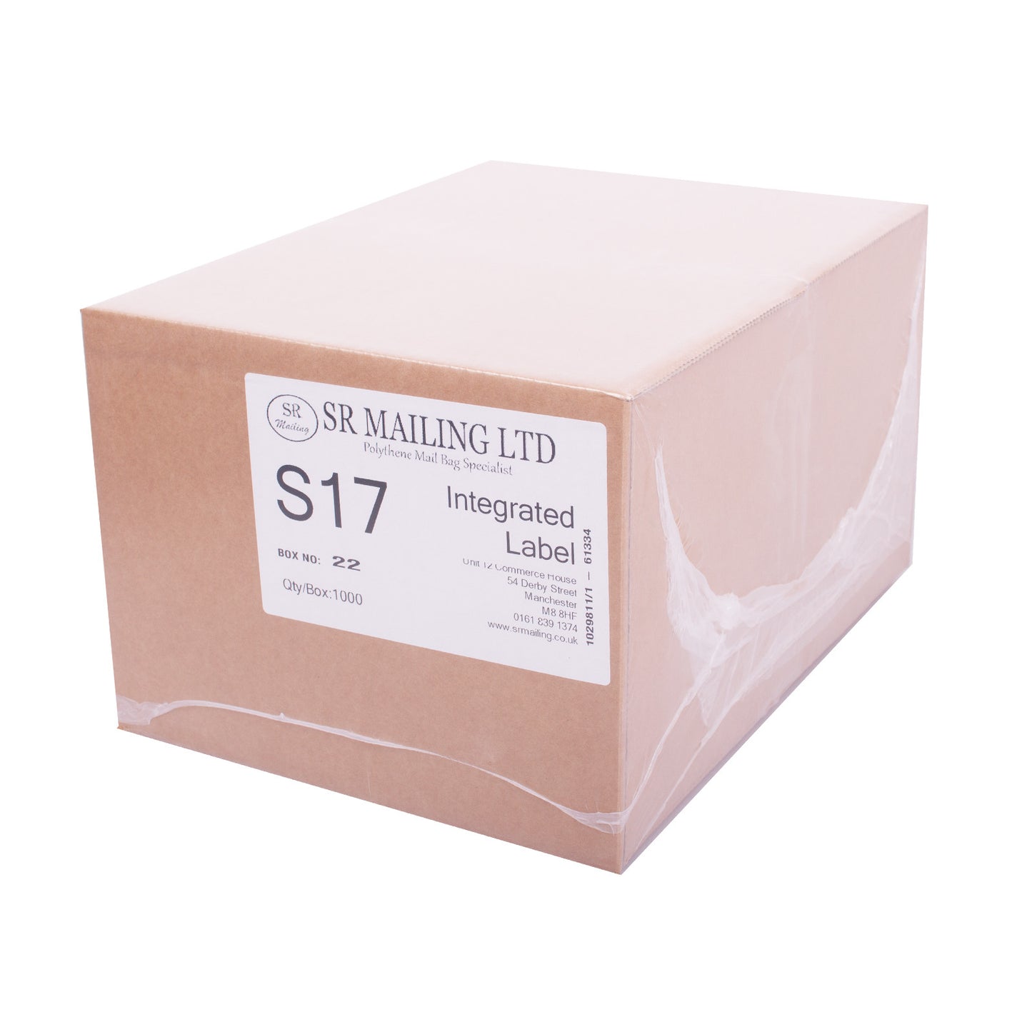 (SRL17) Single Integrated Label | SR Mailing | Sustainable eCommerce Packaging.