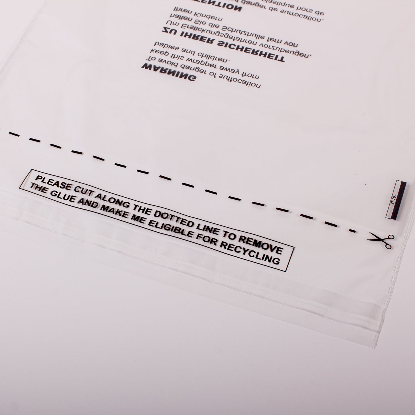 Resealable 6.5 x 9 Clear Garment Bag for recycling