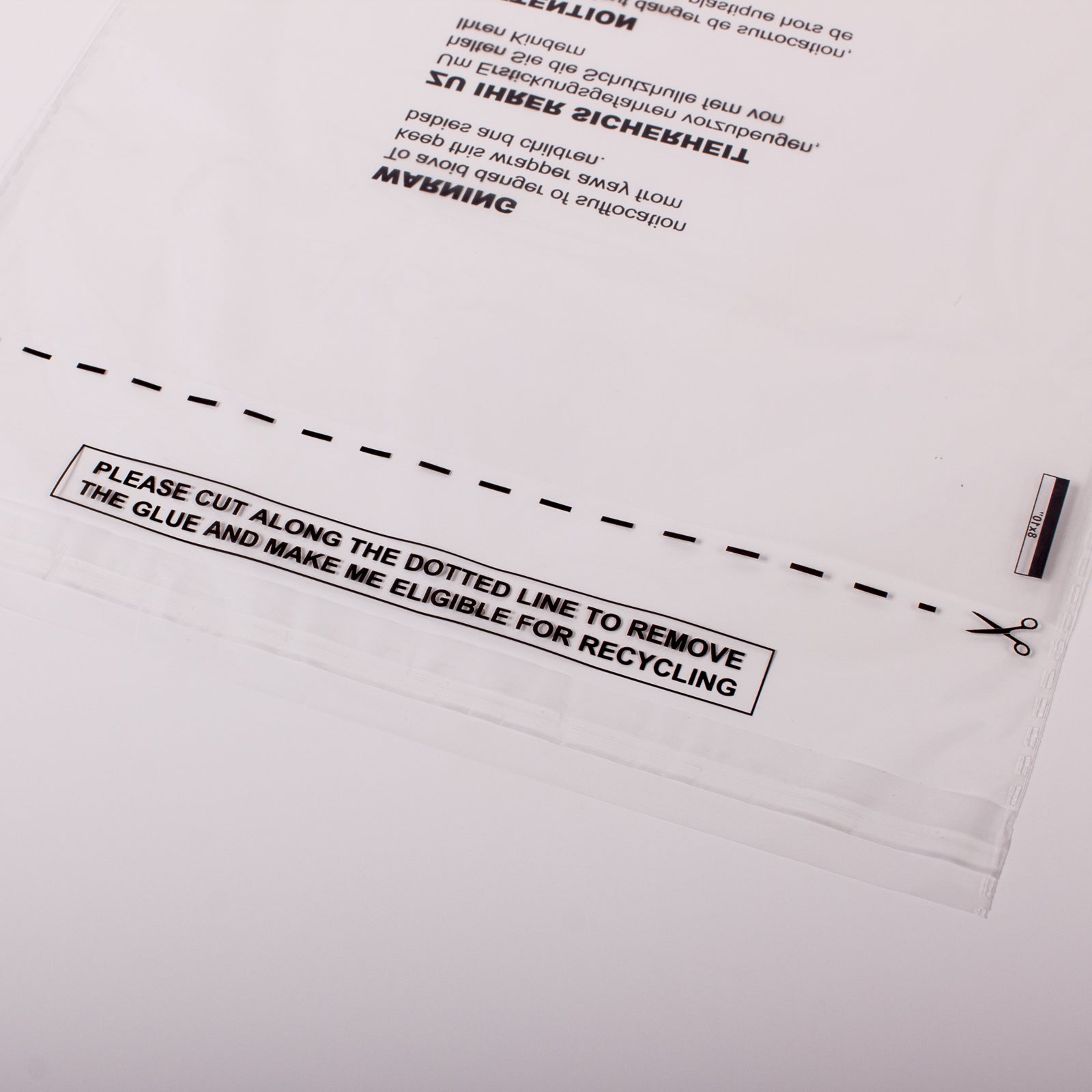 Resealable 6.5 x 9 Clear Garment Bag for recycling