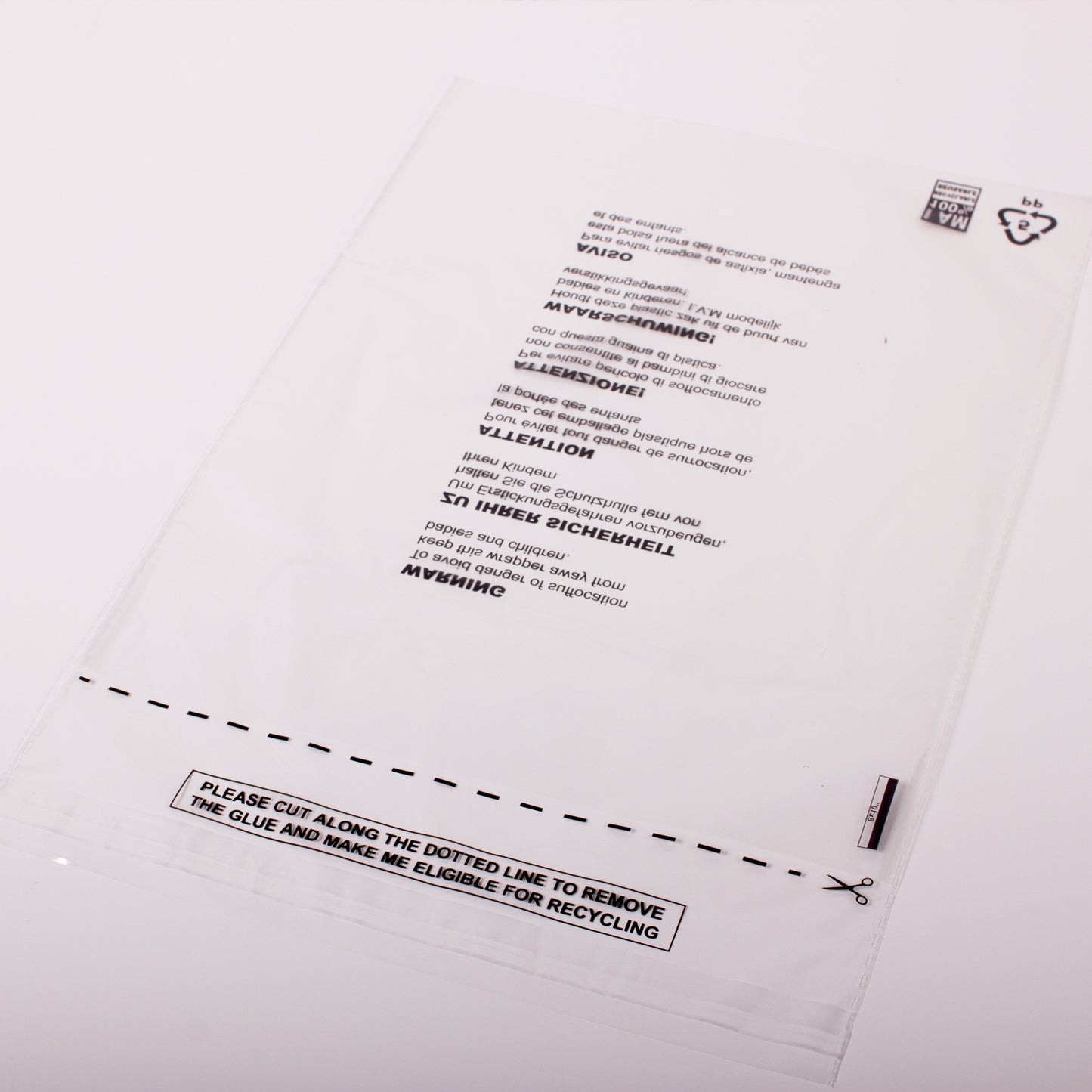 Resealable 10 x 12 Clear Garment Bag for recycling