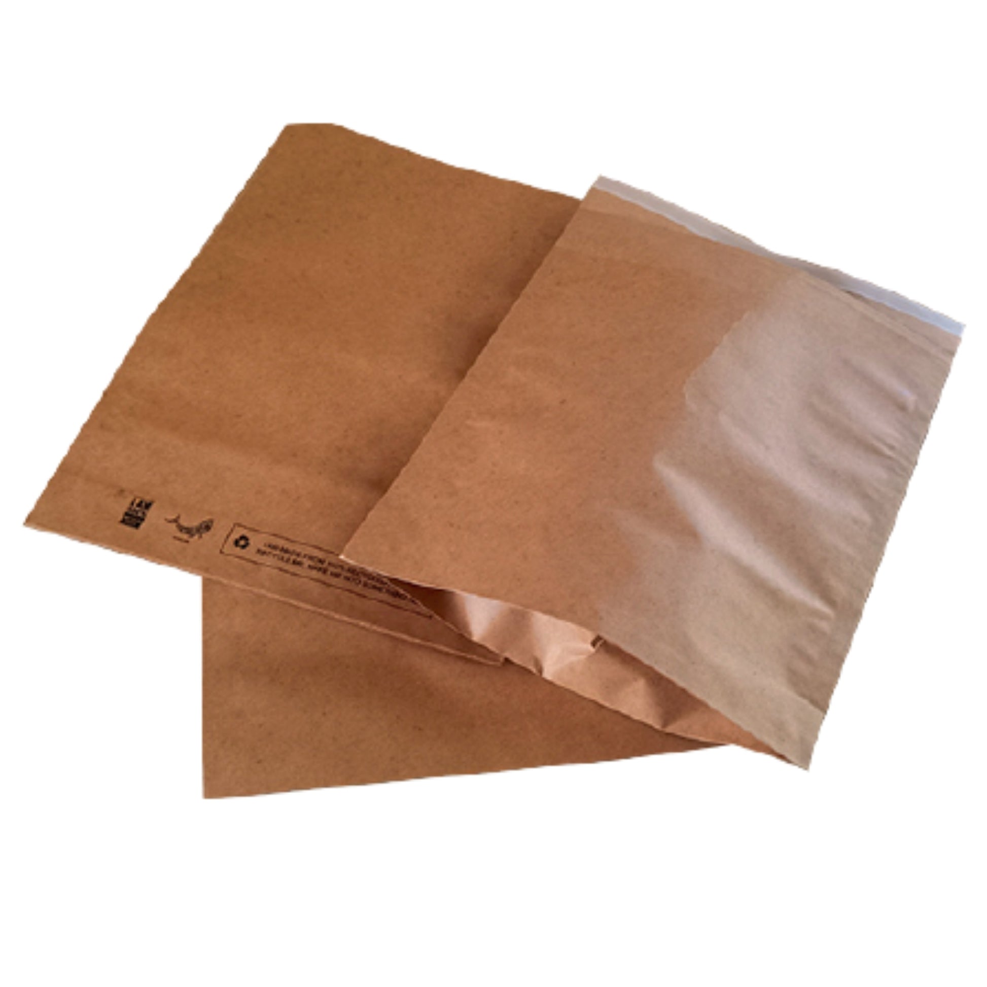 Multiple Recyclable Kraft Paper Mailing Bags in a pile 8 x12