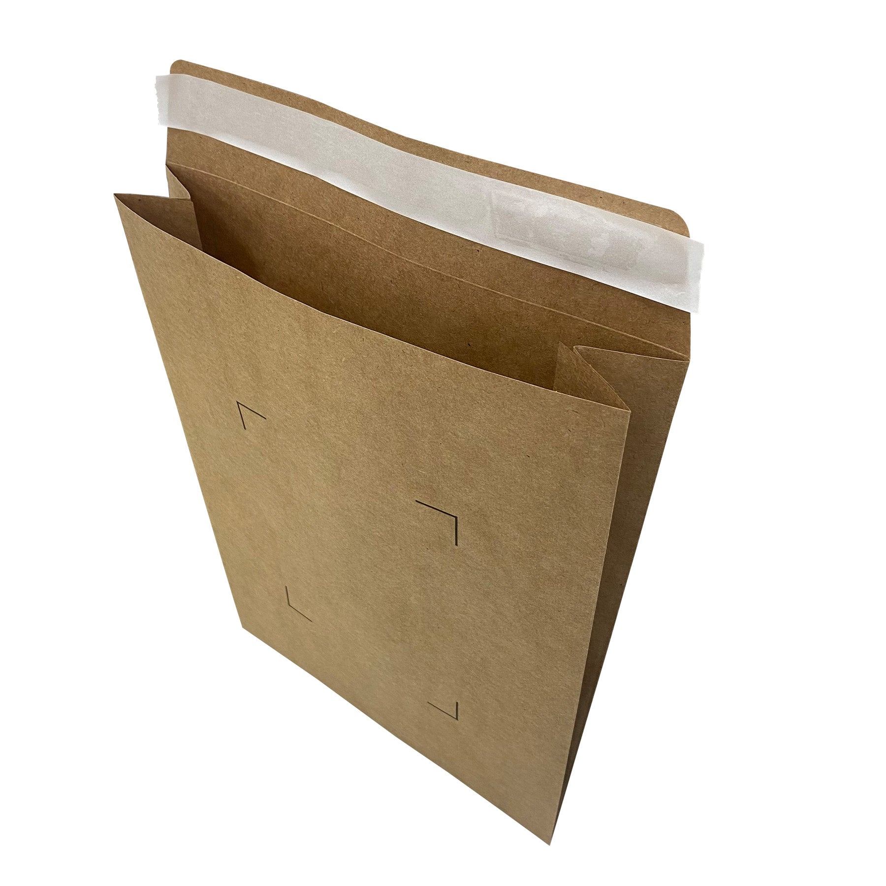 Kraft Mailing bag side angle opened