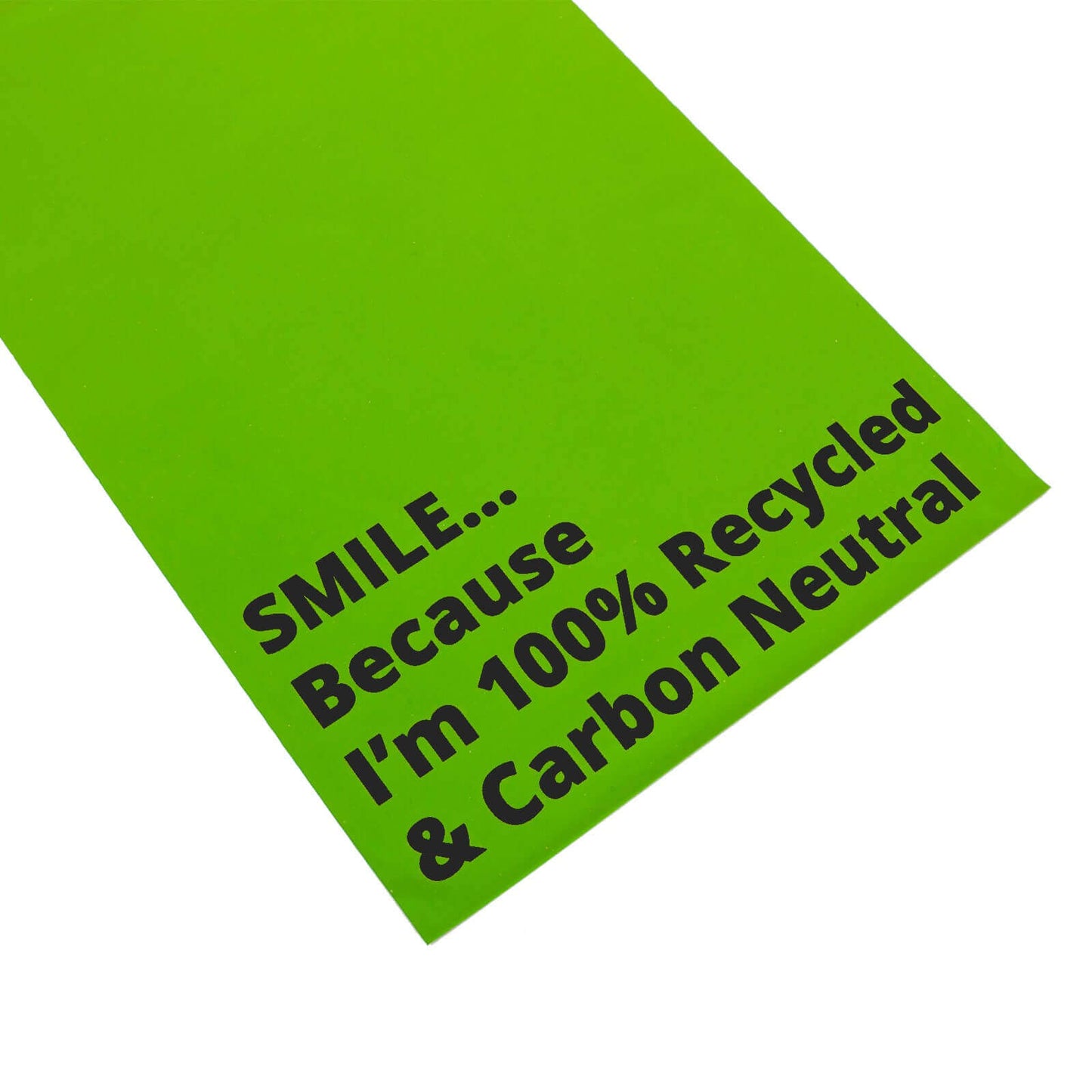 Bottom of 10 x 14 green recycled Mailing Bag